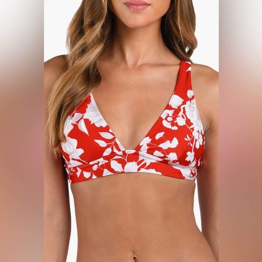 L'AGENCE Lexie Bikini Top Ivory Ikebana Floral  L